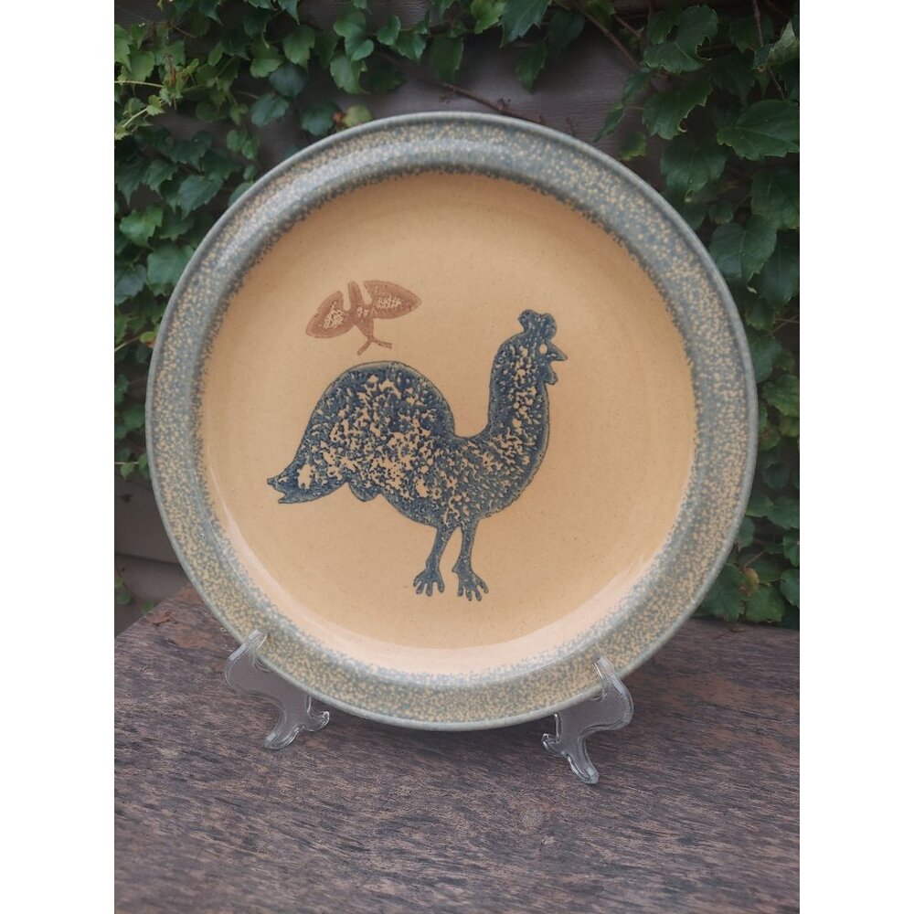 Pfaltzgraff America 12" Charger 1983 Ltd Edition Rooster Moth Folk Art Design